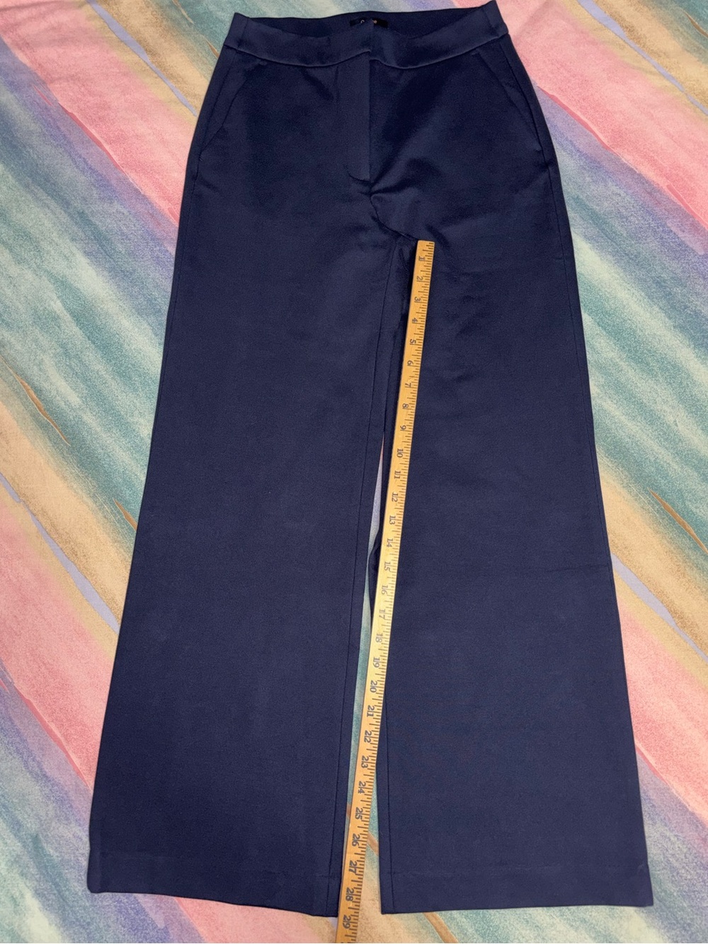 Quince Women’s 6 Navy Blue Ultra Stretch Ponte Trouser Pull on Stretchy Office - Picture 8 of 12